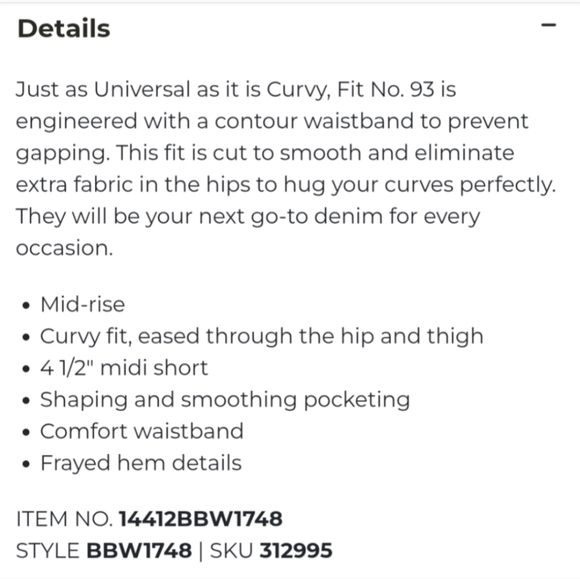 Sz 14/16 Buckle BLACK Curvy Fit 93 High Rise Acid Wash Shorts Sz 33 BBW1748 - Picture 6 of 9